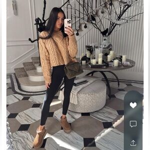 Rachel Parcell Brown Cable knit Crop Sweater NWT